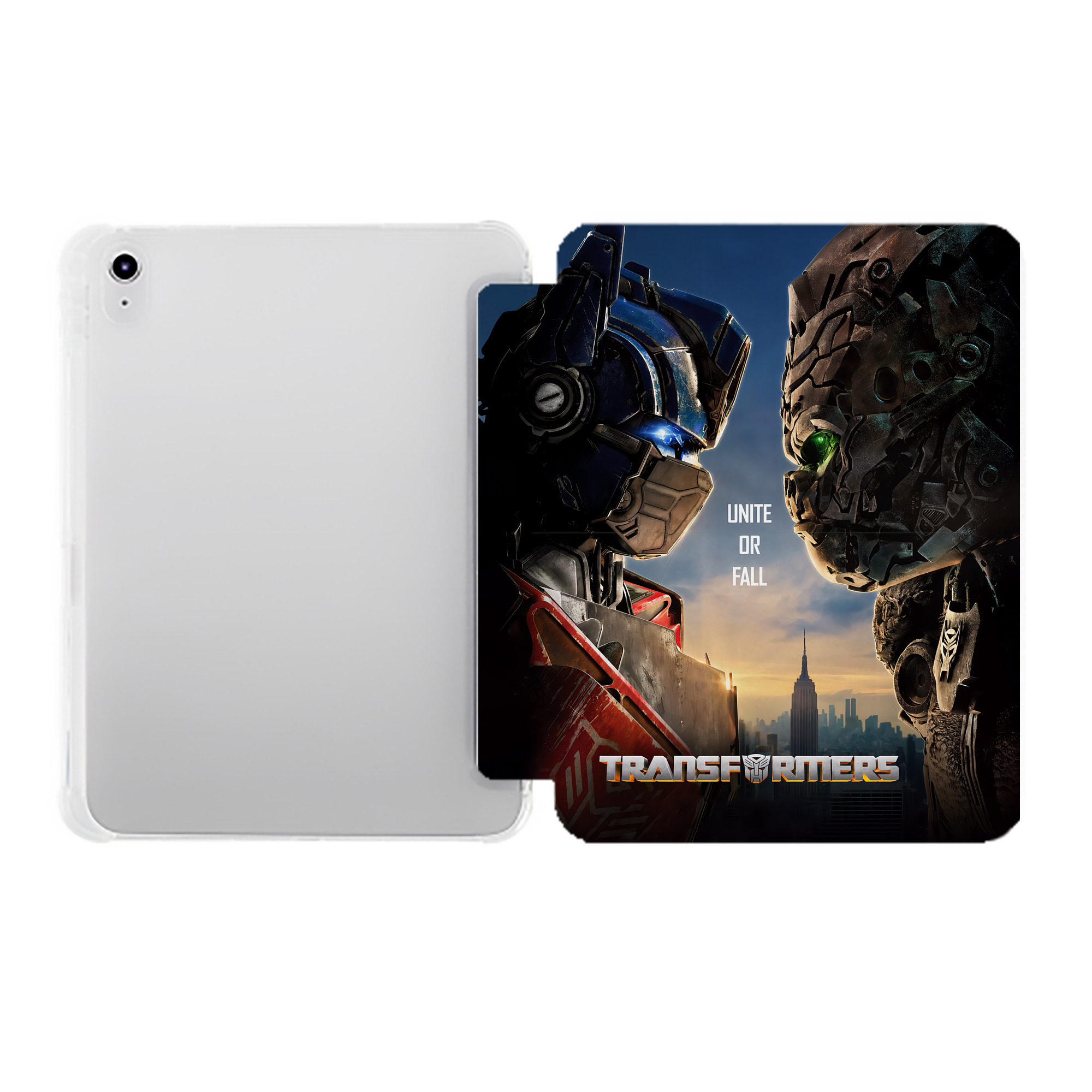 （画像用） Transformers トランスフォーマー IPad ケース ペン収納付き 三つ折りスタンド PUレザー×シリコン 対応機種9.5/10.5/10.9インチ